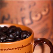 Picture Of Coffee Beans In Cappuccino Cup